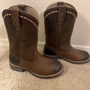 Ariat Brown and Pink Women's Cowboy Boots Like New